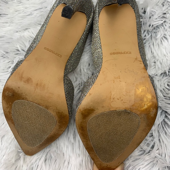 Two-piece Sparkly Pointed Toe Heels - Picture 3 of 5